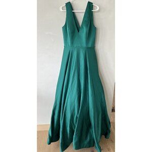 $340 Glamour by Terani Green Prom Party Maxi Dress Long Size 12 Sleeveless Vneck